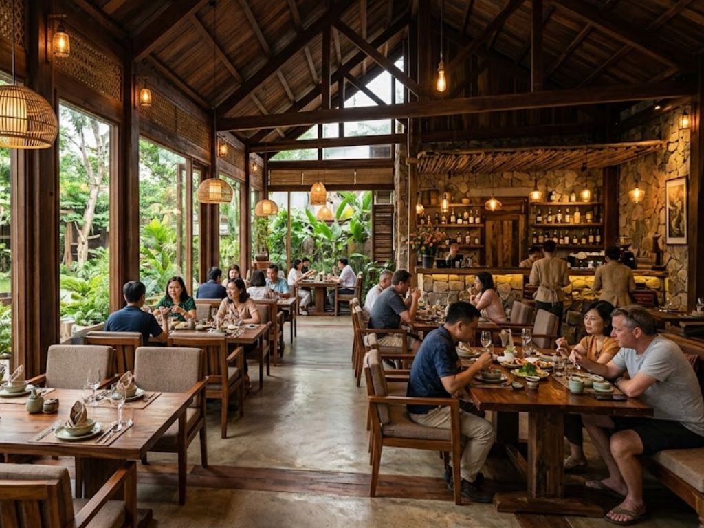 Thiết kế nhà hàng phong cách Rustic sang trọng