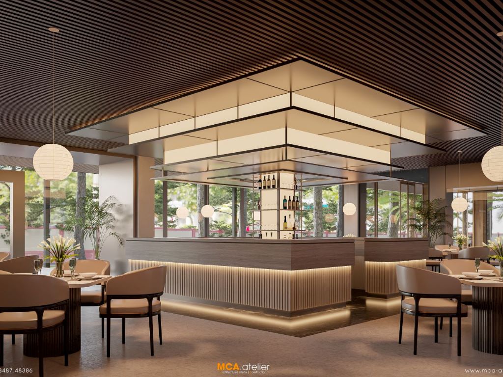 Thiết kế quầy bar nhà hàng sang trọng