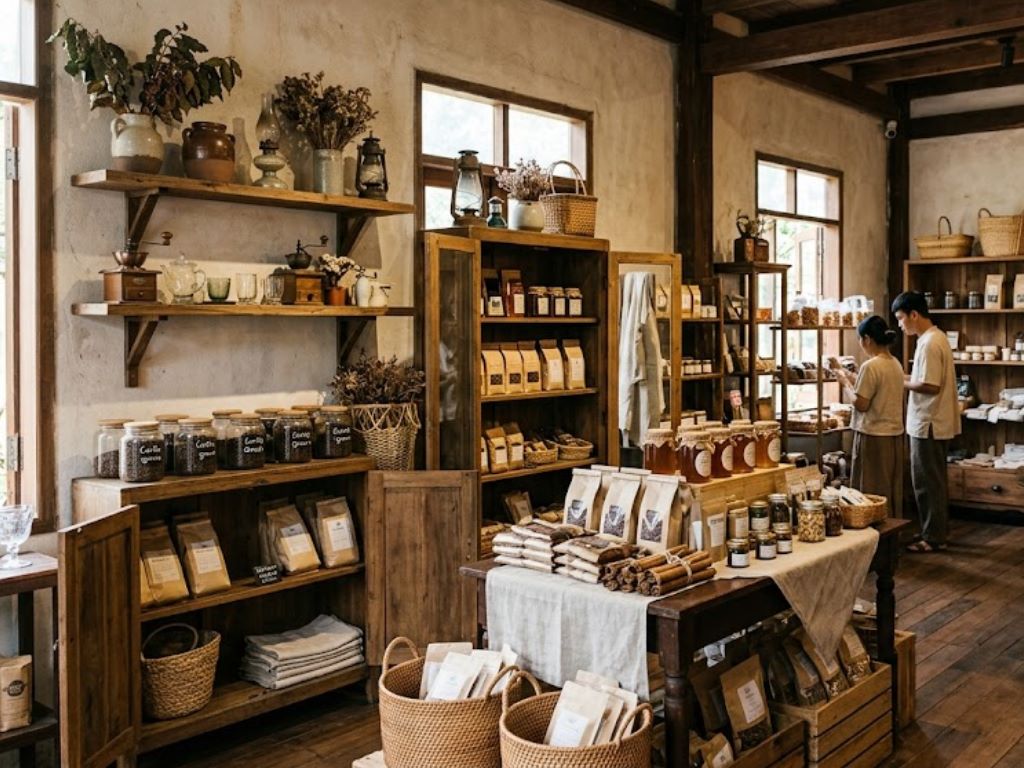 Thiết kế shop đặc sản vùng miền phong cách Vintage