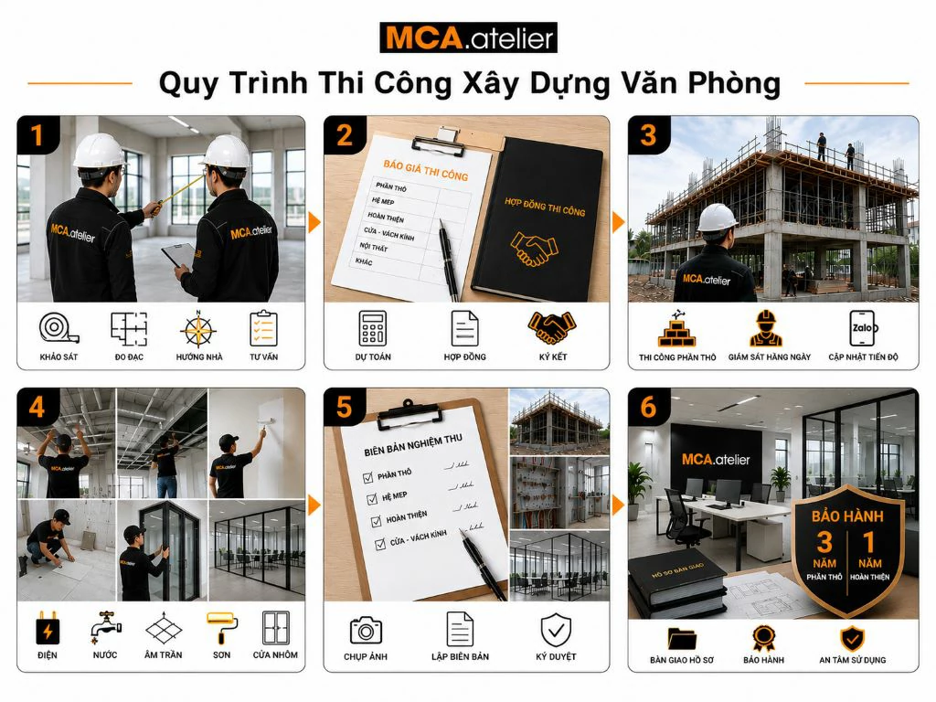Quy trình thi công văn phòng