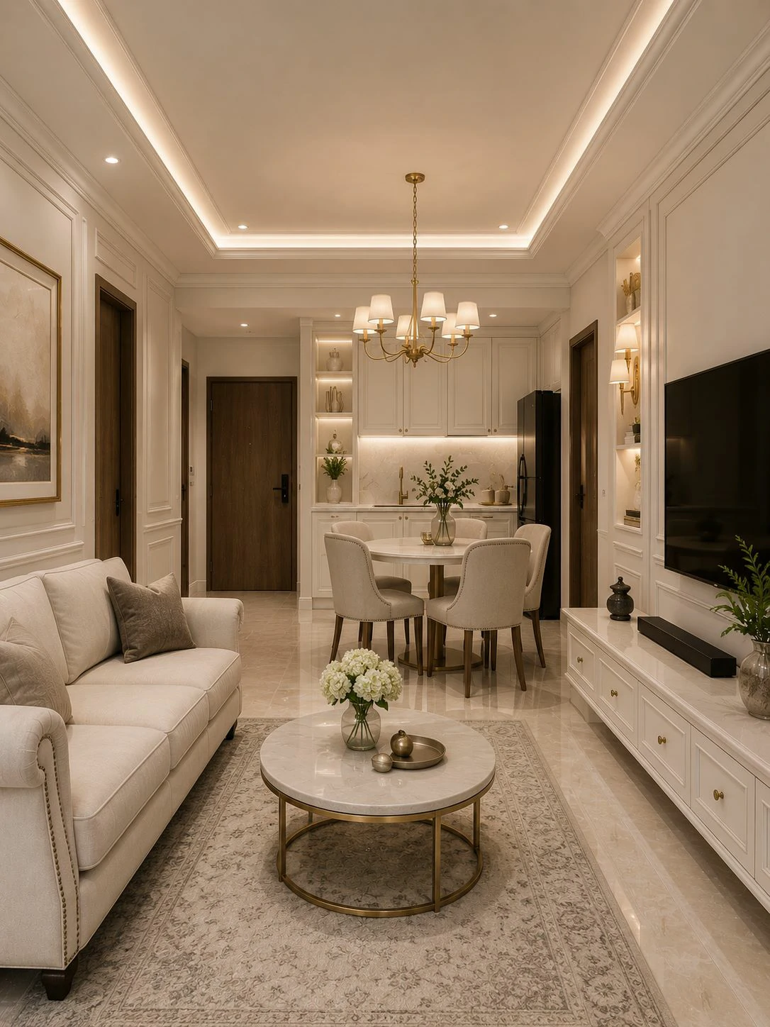 Thiết kế nội thất chung cư tân cổ điển