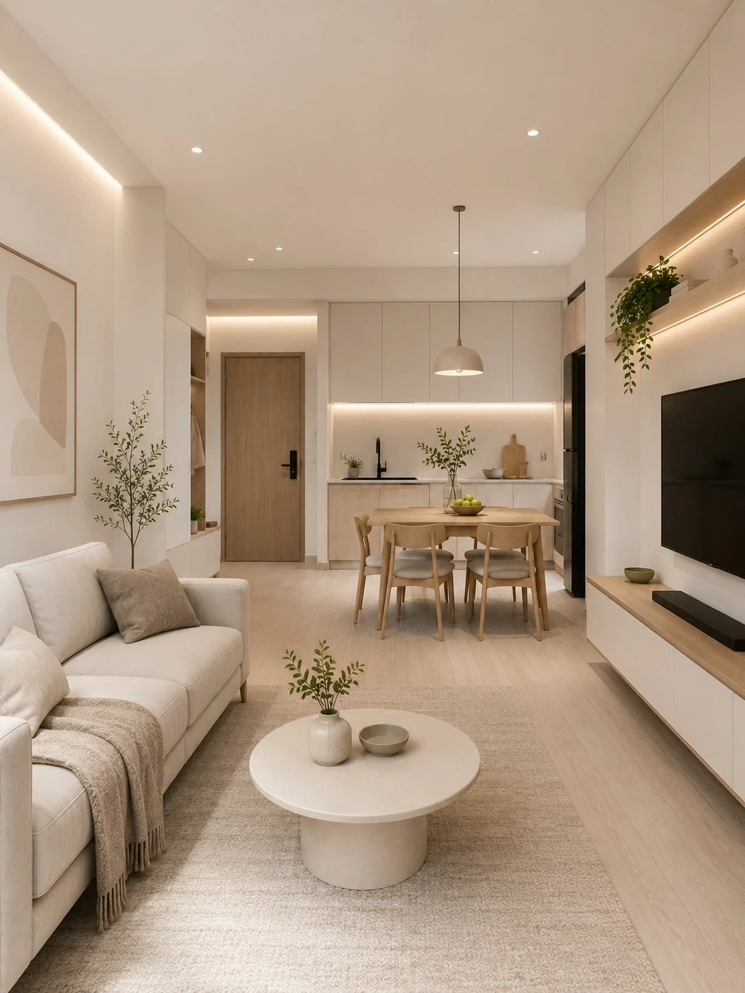 Thiết kế nội thất chung cư tối giản
