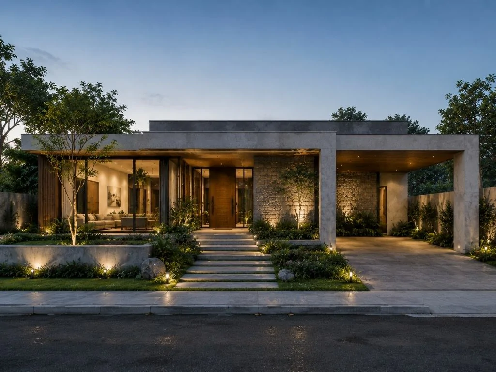 Villa 1 tầng hiện đại