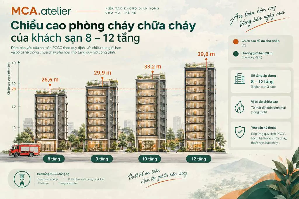Chiều cao PCCC khách sạn 8-12 tầng