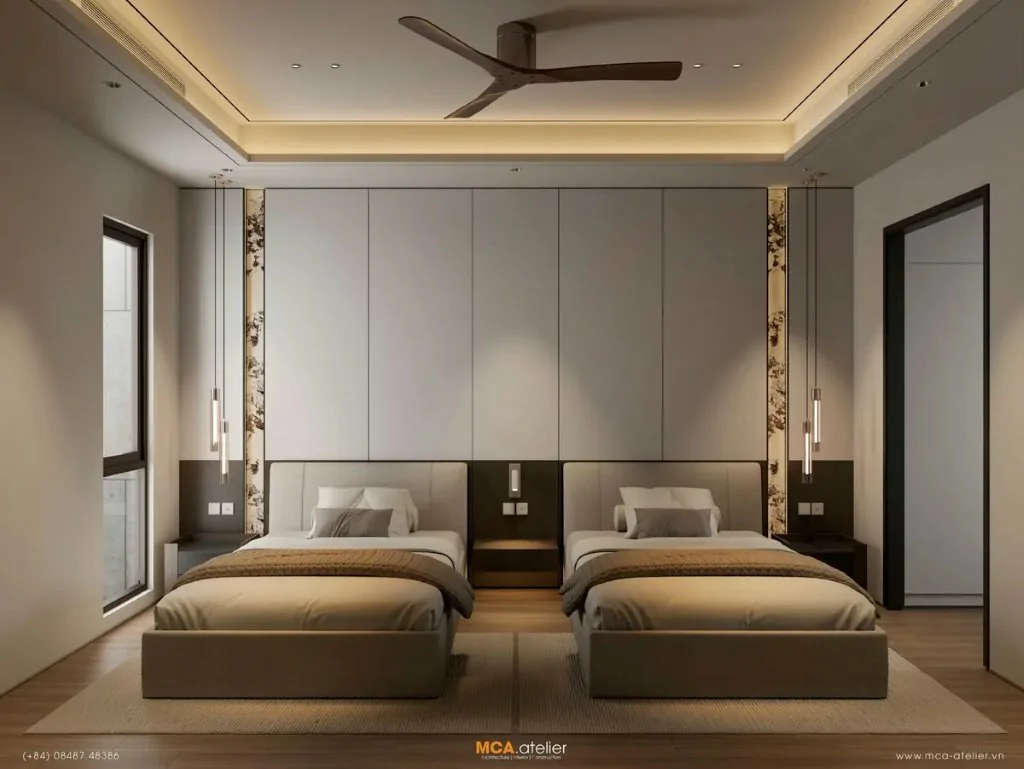 Phòng ngủ ông bà nhà phố 3 thế hệ