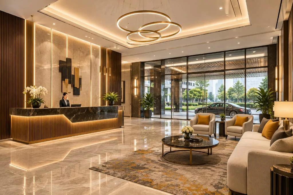 Sảnh lễ tân khách sạn 3 sao